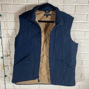 J Crew navy quilted vest, never worn